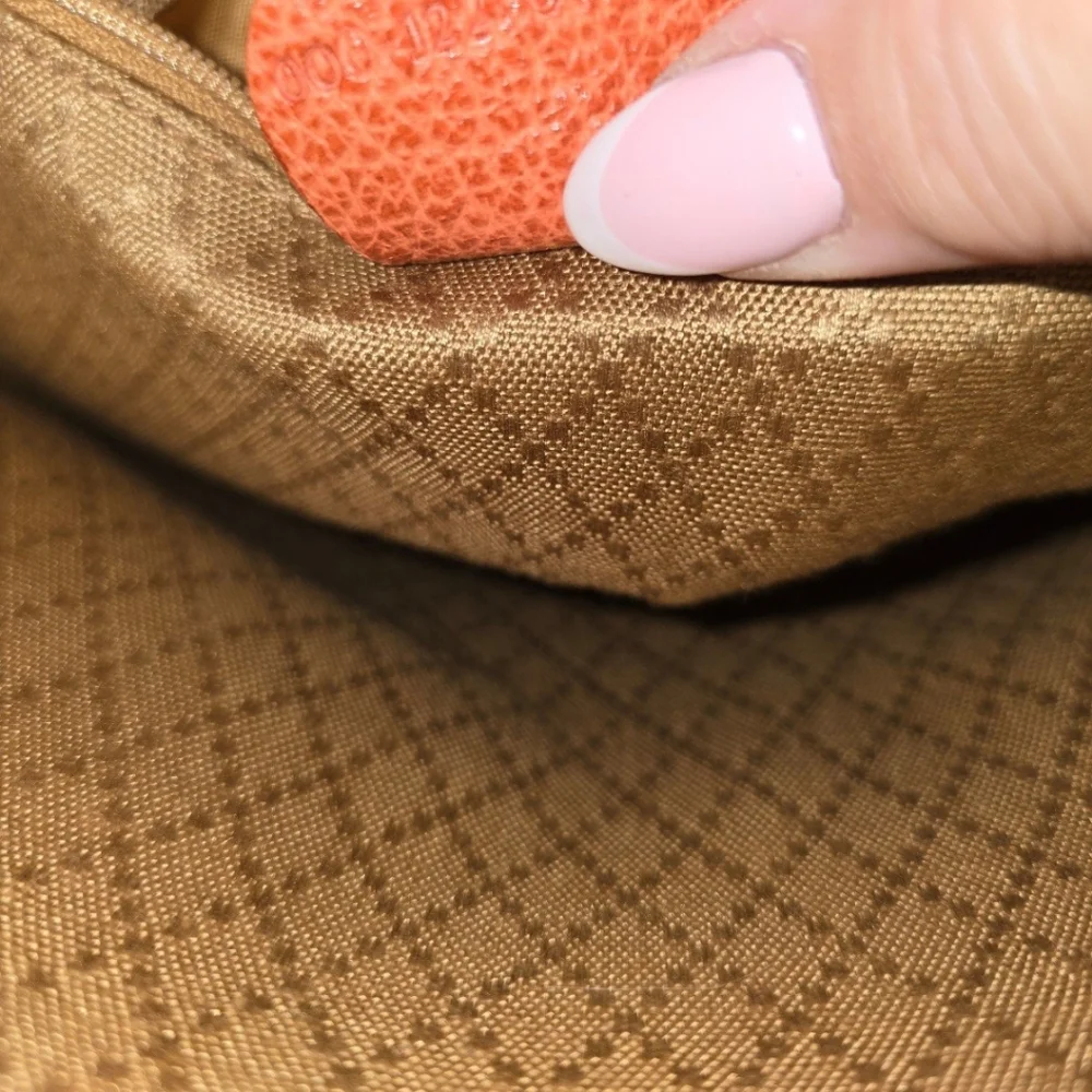 GUCCI Authentic  Bamboo  Suede ORANGE  Purse Satchel Handbag Designer - Picture 10 of 16